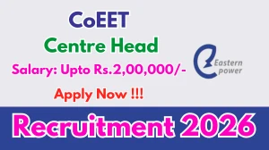 CoEET Centre Head Recruitment 2026 - Apply Online