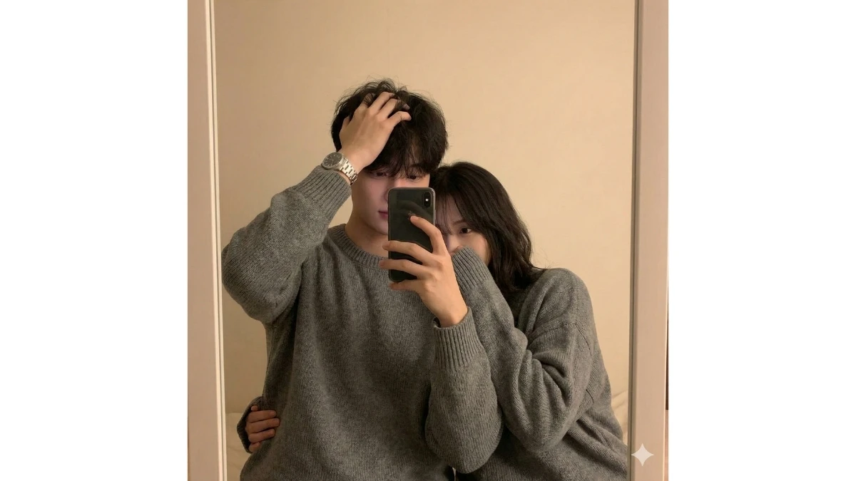 10 Best Google Gemini AI Photo Editing Prompts Copy Paste to Create Stylish Couple Mirror Selfie Portraits