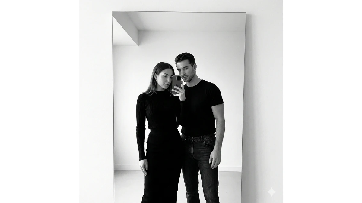 10 Best Google Gemini AI Photo Editing Prompts Copy Paste to Create Stylish Couple Mirror Selfie Portraits