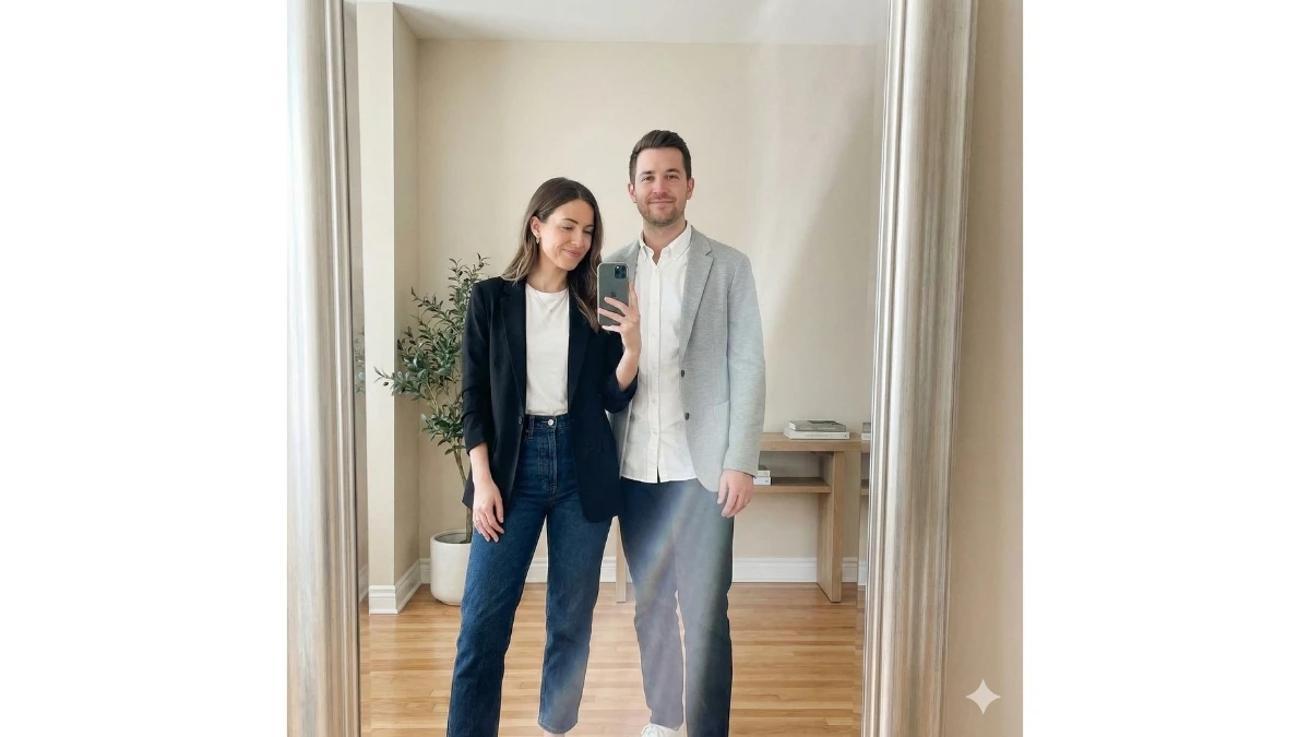 10 Best Google Gemini AI Photo Editing Prompts Copy Paste to Create Stylish Couple Mirror Selfie Portraits