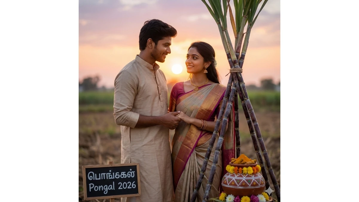 10 Google Gemini Pongal 2026 Special AI Photo Editing Prompts for Couples to Create Festive Traditional Portraits