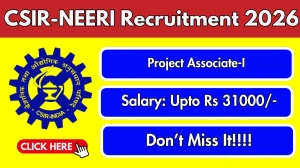 CSIR NEERI Project Associate I Recruitment 2026 – Apply Online