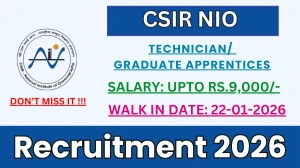 CSIR NIO Recruitment 2026 – Walk in for 14 Technician/ Graduate Apprentices Posts