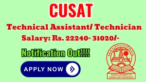 CUSAT Recruitment 2026 - Apply Online for Technical Assistant/ Technician 07 Posts
