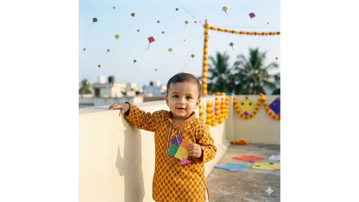 Makar Sankranti Gemini AI Photo Editing Prompts for Baby Girls & Boys: Create Cute and Festive Portraits