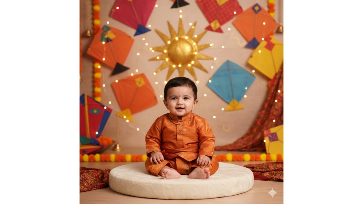 Makar Sankranti Gemini AI Photo Editing Prompts for Baby Girls & Boys: Create Cute and Festive Portraits