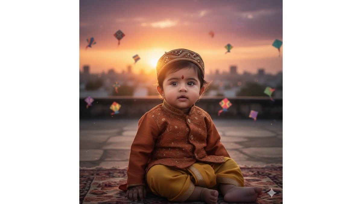 Makar Sankranti Gemini AI Photo Editing Prompts for Baby Girls & Boys: Create Cute and Festive Portraits