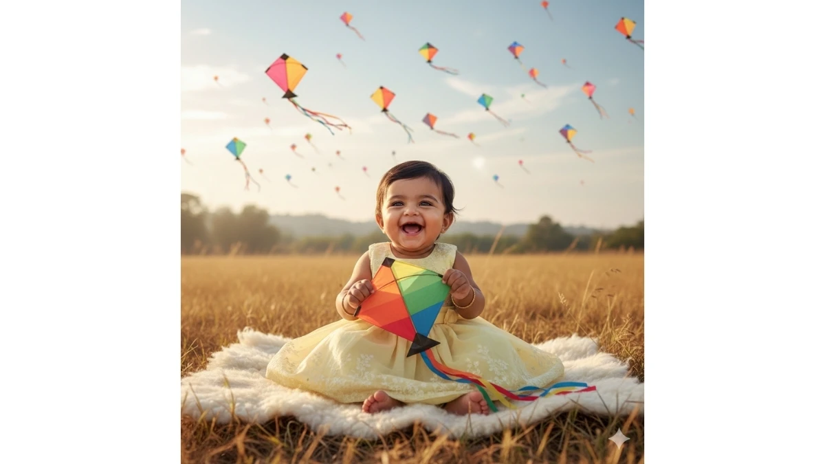Makar Sankranti Gemini AI Photo Editing Prompts for Baby Girls & Boys: Create Cute and Festive Portraits