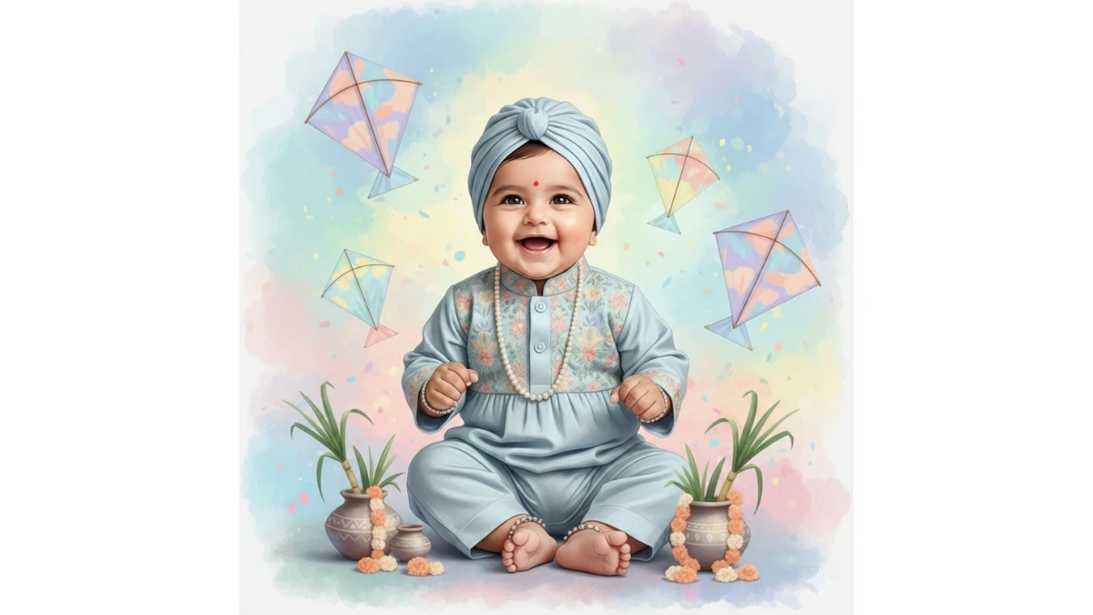 Makar Sankranti Gemini AI Photo Editing Prompts for Baby Girls & Boys: Create Cute and Festive Portraits