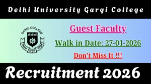 Delhi University Gargi College Guest Faculty Recruitment 2026 – Walk in