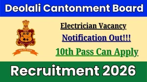 Deolali Cantonment Board Electrician Recruitment 2026 - Apply Offline