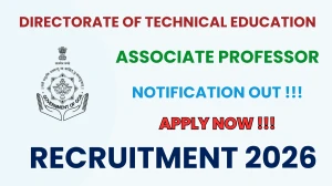 Directorate of Technical Education Associate Professor Recruitment 2026 - Apply Online for 01 Posts