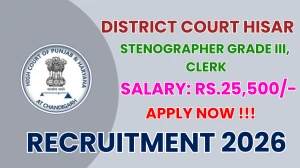 District Court Hisar Recruitment 2026 - Apply Offline for 52 Stenographer Grade III and Clerk Posts District Court Hisar Recruitment 2026 - Apply Offline for 52 Stenographer Grade III and Clerk Posts