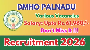 DMHO Palnadu Recruitment 2026 - Apply Offline for 18 Medical Officer, Lab Technician And More Posts