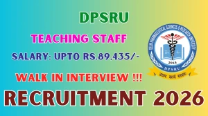 DPSRU Teaching Staff Recruitment 2026 – Walk in for 12 Posts