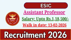 ESIC Assistant Professor Recruitment 2026 – Walk in