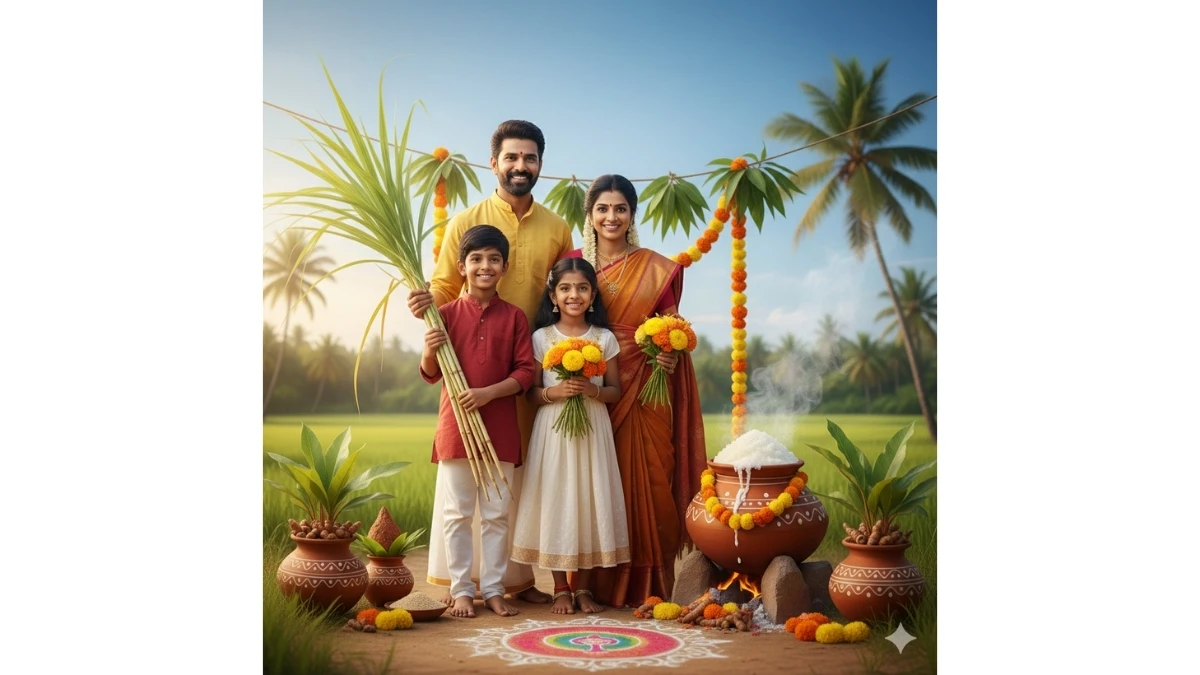 15 Google Gemini AI Pongal 2026 Photo Editing Prompts to Create Beautiful Festive Family & Friends Portraits