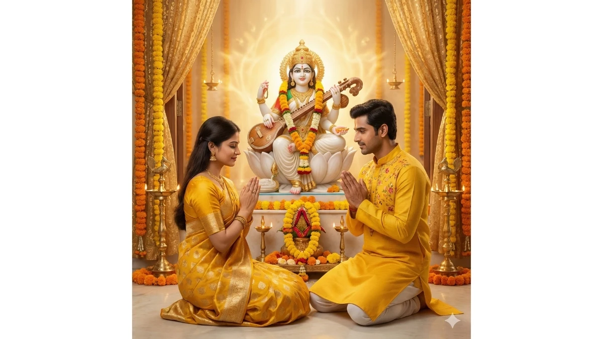 12 Google Gemini Saraswati Puja AI Photo Editing Prompts 2026: Create Basant Panchami Divine Portraits for Boys, Girls & Couples