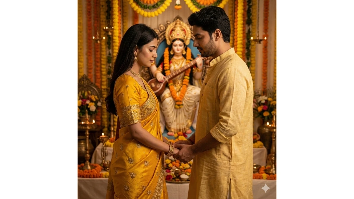 12 Google Gemini Saraswati Puja AI Photo Editing Prompts 2026: Create Basant Panchami Divine Portraits for Boys, Girls & Couples