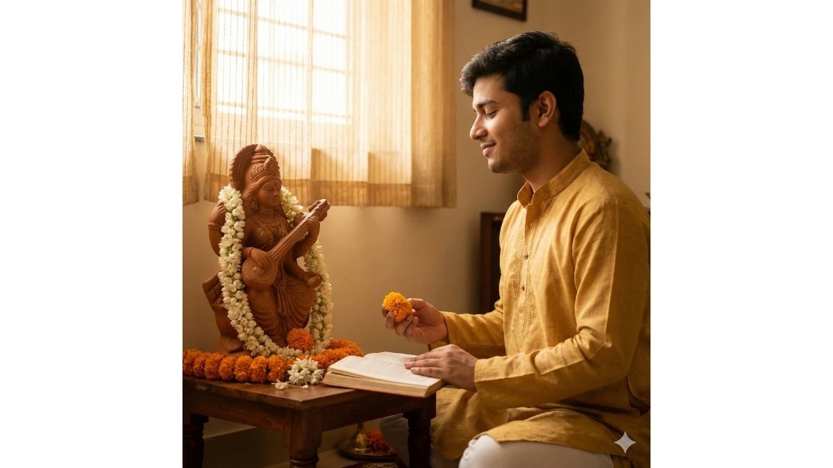12 Google Gemini Saraswati Puja AI Photo Editing Prompts 2026: Create Basant Panchami Divine Portraits for Boys, Girls & Couples