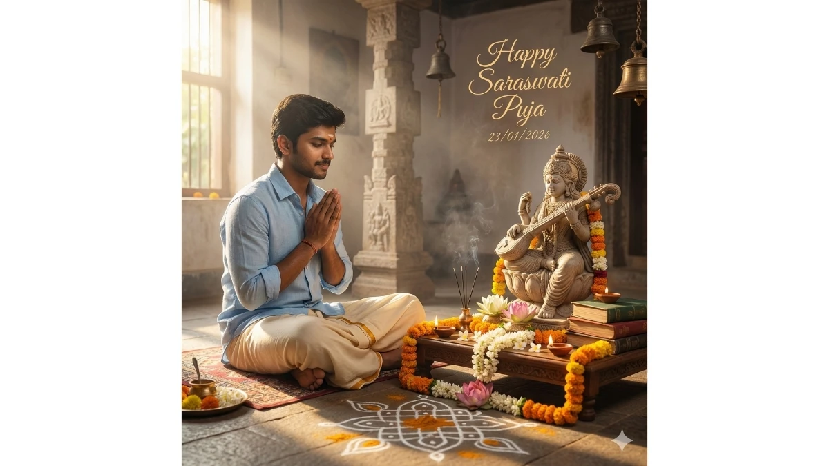 12 Google Gemini Saraswati Puja AI Photo Editing Prompts 2026: Create Basant Panchami Divine Portraits for Boys, Girls & Couples