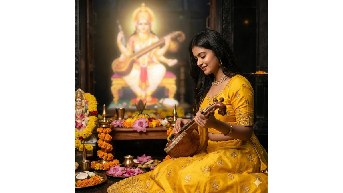 12 Google Gemini Saraswati Puja AI Photo Editing Prompts 2026: Create Basant Panchami Divine Portraits for Boys, Girls & Couples