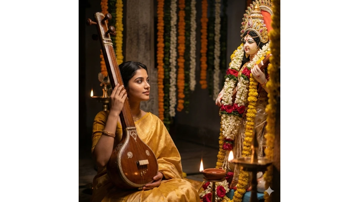 12 Google Gemini Saraswati Puja AI Photo Editing Prompts 2026: Create Basant Panchami Divine Portraits for Boys, Girls & Couples