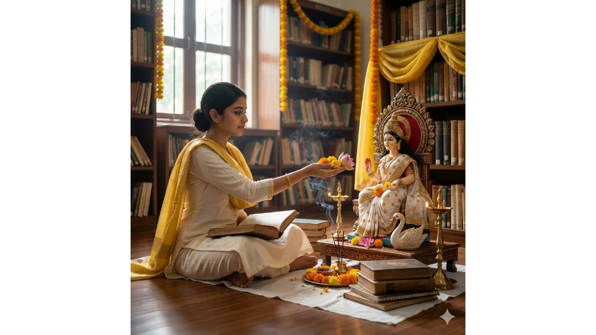 12 Google Gemini Saraswati Puja AI Photo Editing Prompts 2026: Create Basant Panchami Divine Portraits for Boys, Girls & Couples