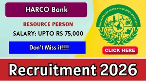 HARCO Bank Resource Person Recruitment 2026 - Apply Offline for 02 Posts