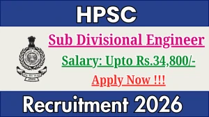 HPSC Sub Divisional Engineer Recruitment 2026 - Apply Online