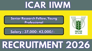 ICAR IIWM Recruitment 2026 – Walk in for 02 Senior Research Fellow, Young Professional II Posts ICAR IIWM Recruitment 2026 – Walk in for 02 Senior Research Fellow, Young Professional II Posts