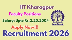 IIT Kharagpur Faculty Positions Recruitment 2026 - Apply Online