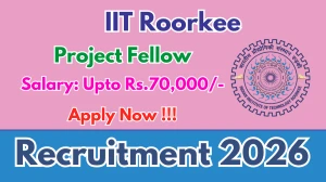 IIT Roorkee Project Fellow Recruitment 2026 - Apply Offline