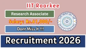 IIT Roorkee Research Associate Recruitment 2026 - Apply Offline