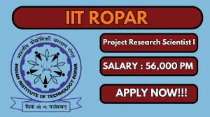 IIT Ropar Project Research Scientist I Recruitment 2026 – Apply Online