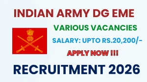 Indian Army DG EME Recruitment 2026 - Apply Offline for 06 Barber, Tradesman Mate And More Posts