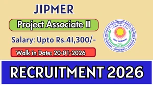 JIPMER Project Associate II Recruitment 2026 – Walk in