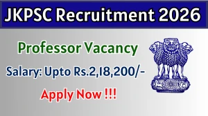 JKPSC Professor Recruitment 2026 - Apply Online for 29 Posts