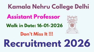 Kamala Nehru College Delhi Assistant Professor Recruitment 2026 – Walk in