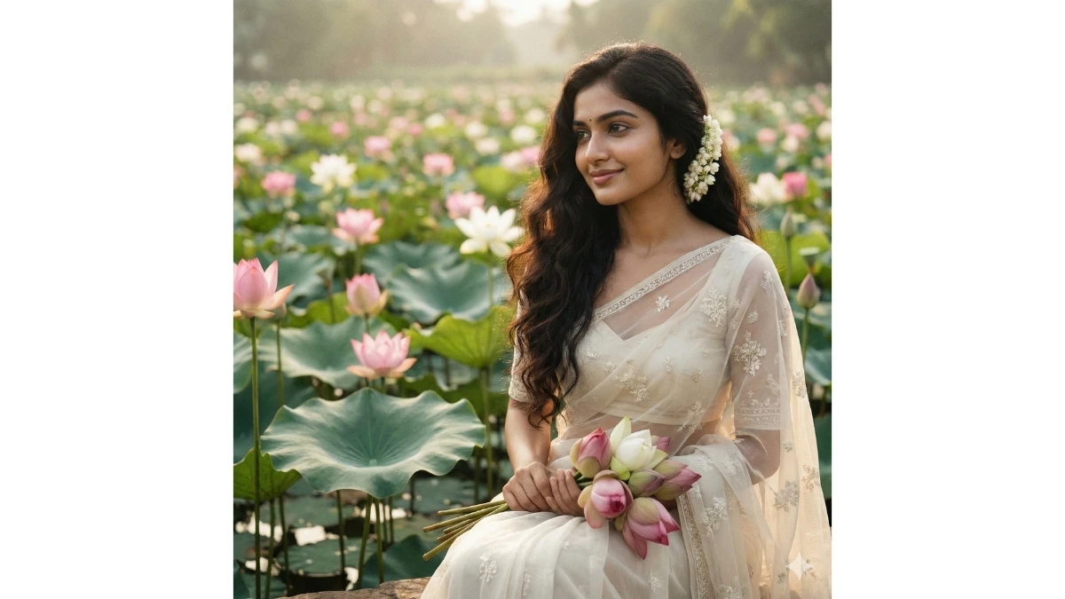 10 Google Gemini Lotus Pond AI Photo Editing Prompt for Girls to Create Trending Retro and Artistic Portraits