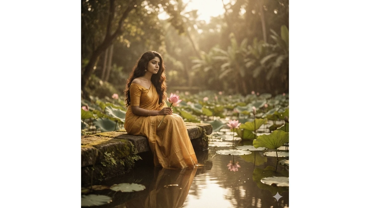 10 Google Gemini Lotus Pond AI Photo Editing Prompt for Girls to Create Trending Retro and Artistic Portraits