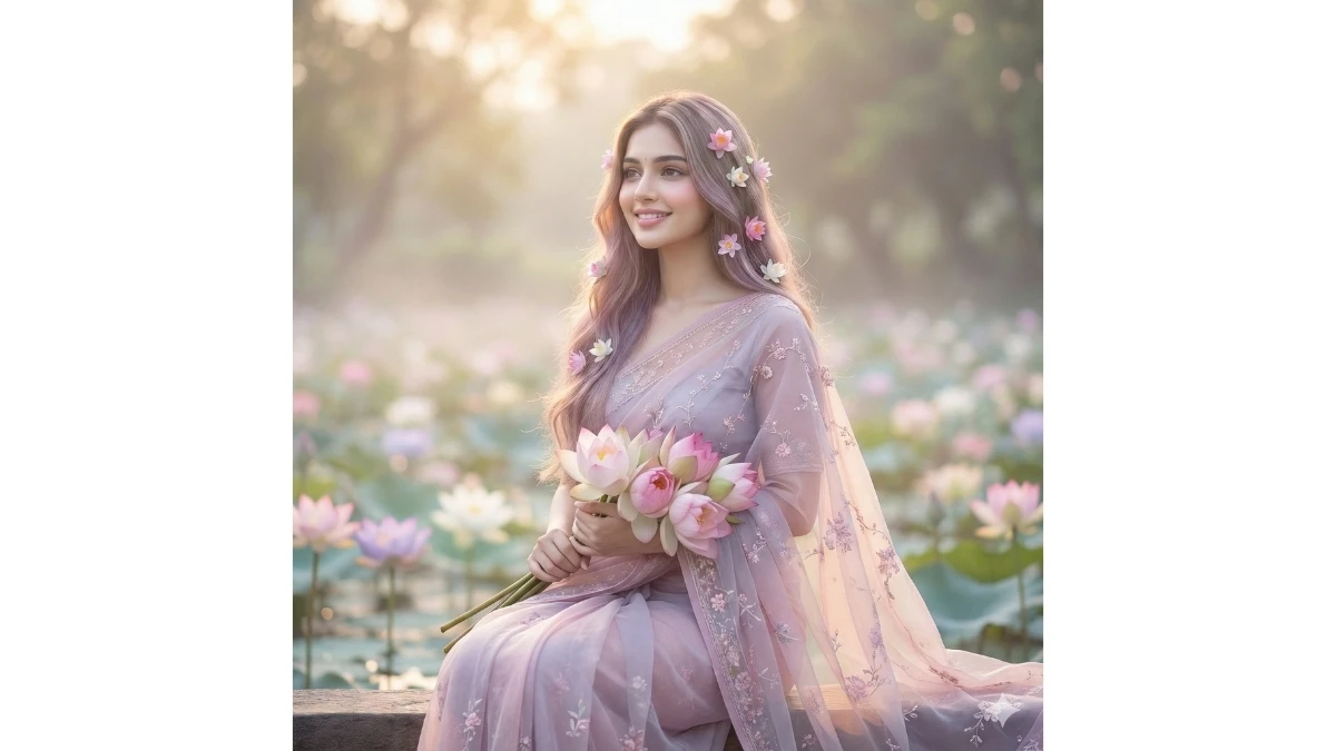 10 Google Gemini Lotus Pond AI Photo Editing Prompt for Girls to Create Trending Retro and Artistic Portraits