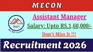 MECON Assistant Manager Recruitment 2026 - Apply Online