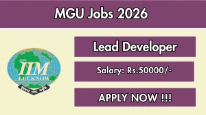MGU Lead Developer Recruitment 2026 - Apply Offline
