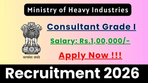Ministry of Heavy Industries Consultant Grade I Recruitment 2026 - Apply Offline