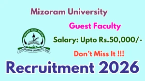Mizoram University Guest Faculty Recruitment 2026 – Walk in