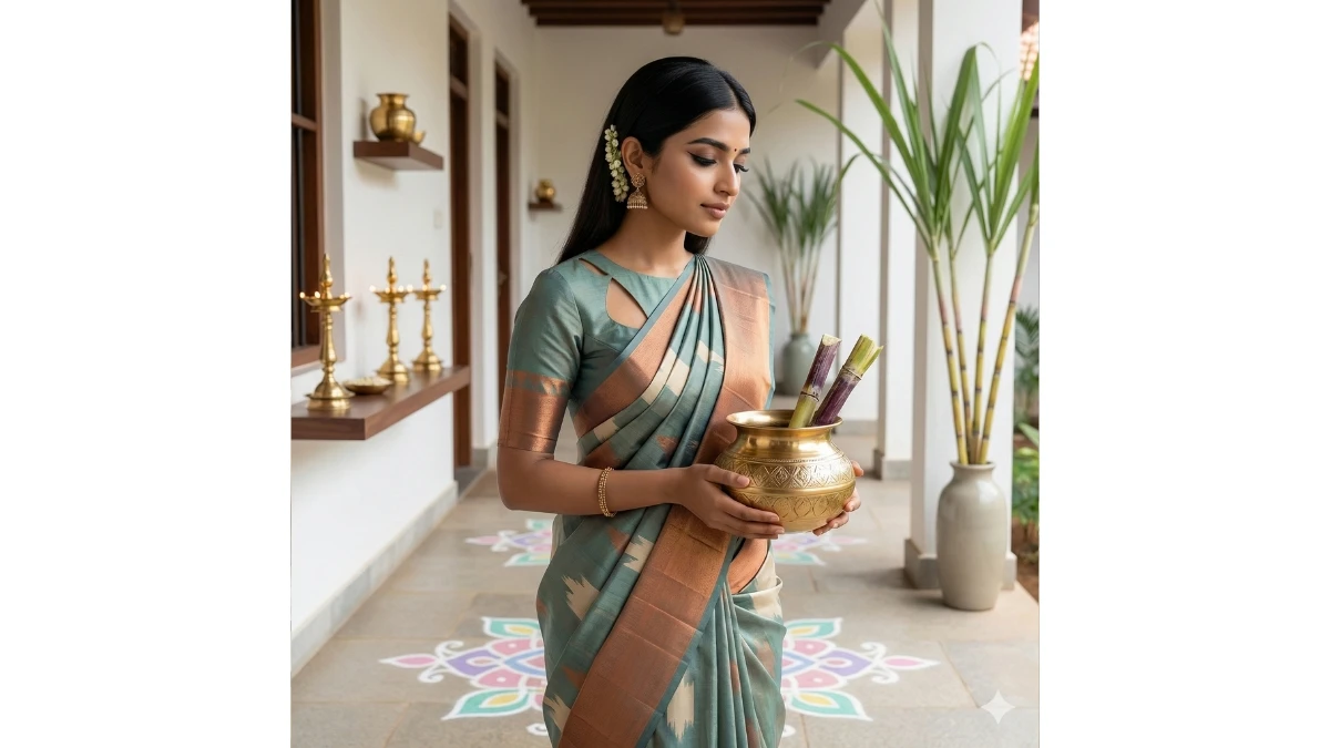 12 Google Gemini AI Pongal Photo Editing Prompts for Girls to Create Elegant Festive Portraits