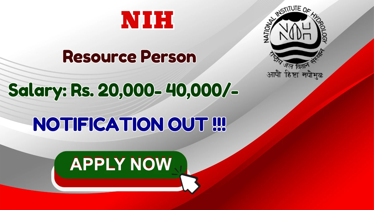 NIH Resource Person Recruitment 2026 – Walk in for 01 Posts
