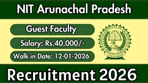 NIT Arunachal Pradesh Guest Faculty Recruitment 2026 – Walk in