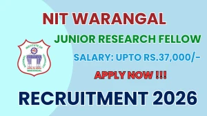 NIT Warangal Junior Research Fellow Recruitment 2026 - Apply Online